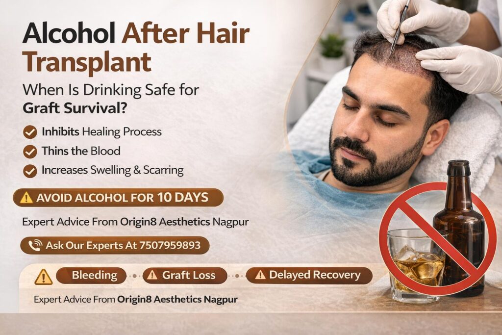 alcohol after hair transplant recovery